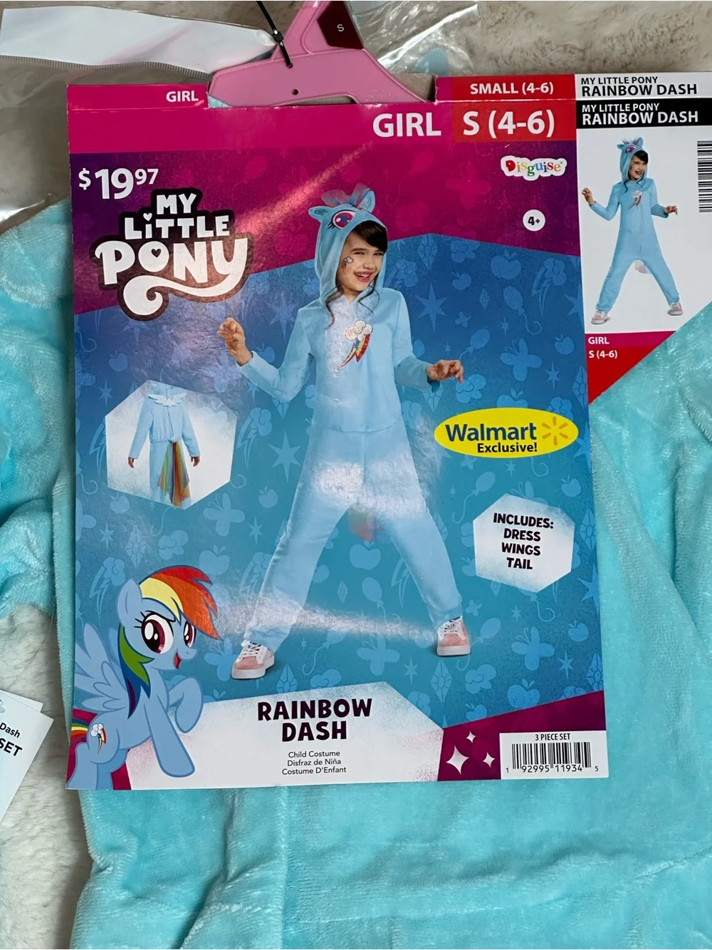 My Little Pony Rainbow Dash Light Blue Kids Costume…Small youth 4-6